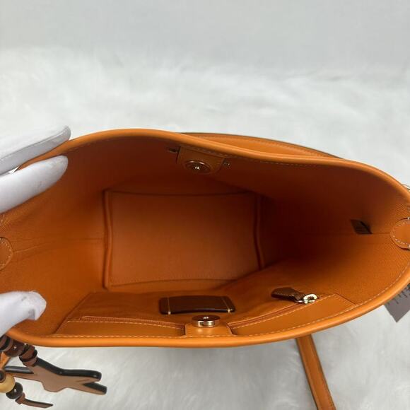 Coach City Bucket Bag Signature Canvas With Star Charm In Tan/Bright Mand CBH74 - Picture 9 of 10